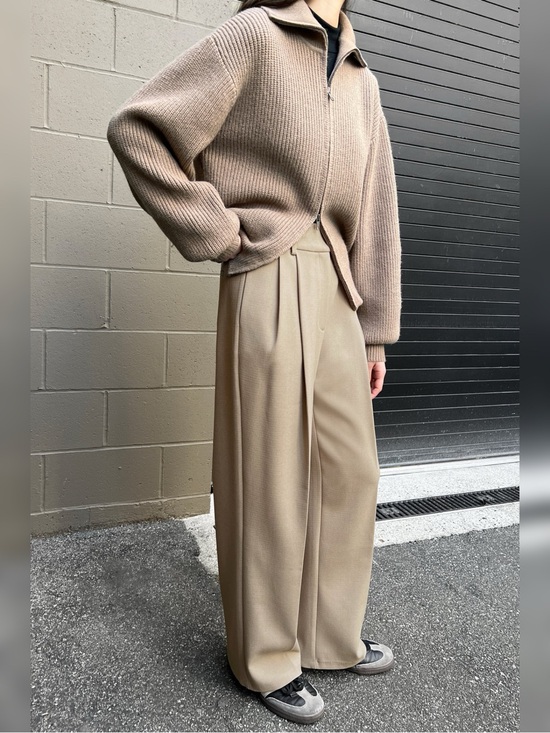 OAK + FORT Pants - OAK + FORT Women’s Straight Leg High Waisted Trousers in Winter Twig